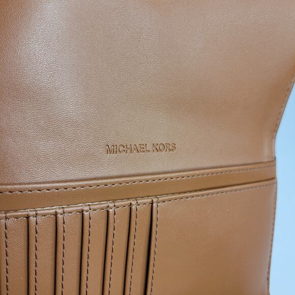 NWT Michael Kors TriFold Wallet Jet Set Travel Vanilla Brown NEW - Picture 12 of 13